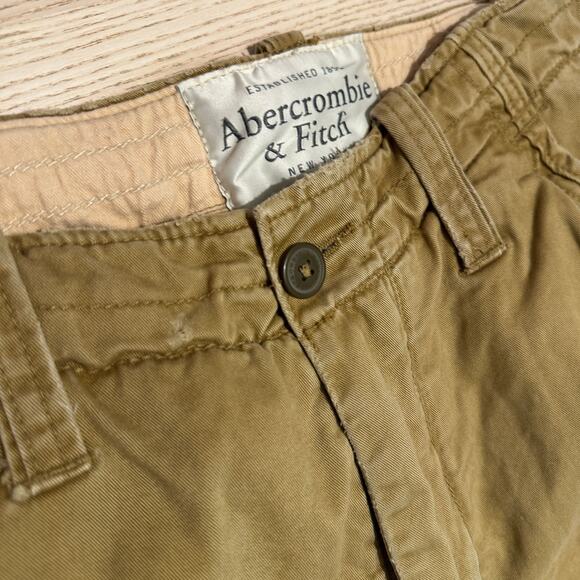 Abercrombie & Fitch Cargo Shorts Mens 32 Khaki Paratrooper Relaxed A&F Y2K *Read - Picture 8 of 16